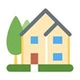House with trees representing curb appeal